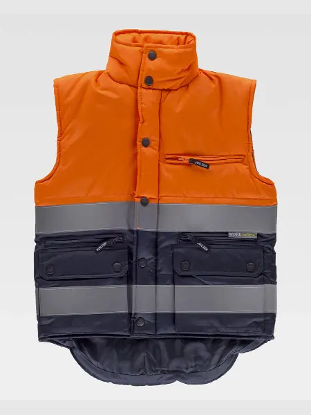 Gilet Imbottito Tessuto Oxford Alta Visibilita Classe 1 Workteam all'ingrosso