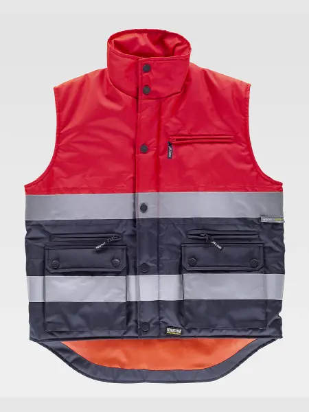 Gilet Imbottito Tessuto Oxford Alta Visibilita Classe 1 Workteam all'ingrosso