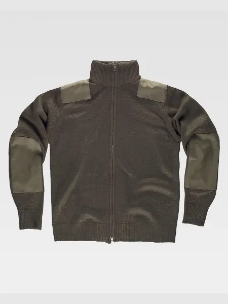 Pullover Unisex Zip Intera Rinforzi In Twill Workteam all'ingrosso