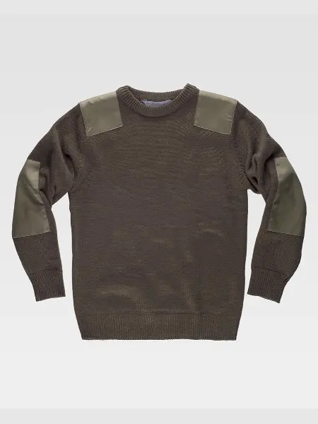 Pullover Unisex Girocollo Rinforzi In Twil Workteam all'ingrosso
