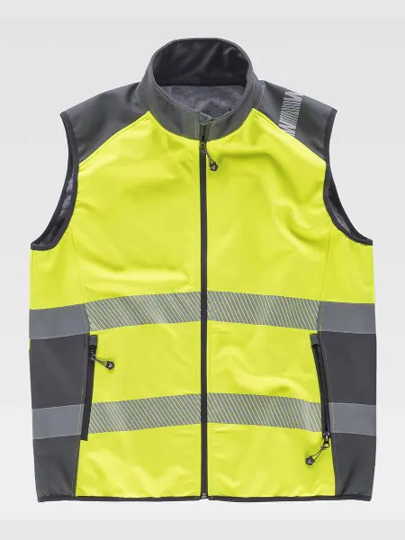 Gilet Softshell Bande Rifrangenti Discontinue Workteam all'ingrosso