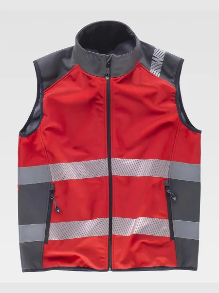 Gilet Softshell Bande Rifrangenti Discontinue Workteam all'ingrosso