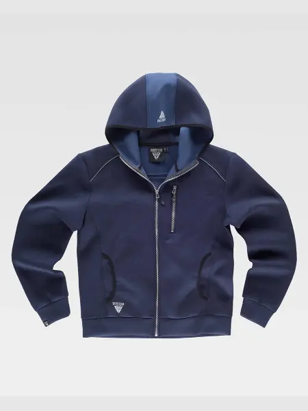 Felpa Unisex Cappuccio E Zip Workteam all'ingrosso