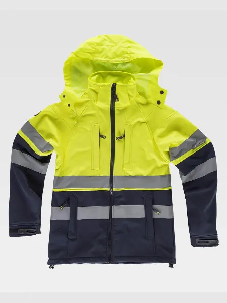 Softshell Con Cappuccio Alta Visibilita Classe 1 Workteam all'ingrosso