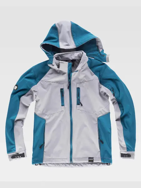Softshell Con Cappuccio E Zip Intera Workteam all'ingrosso