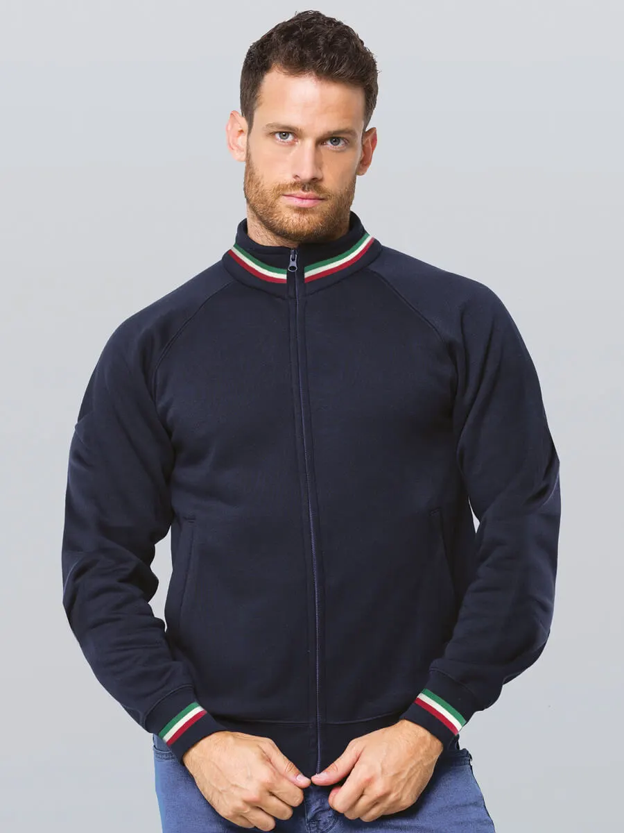 Felpa Unisex Zip Intera Premium Italia