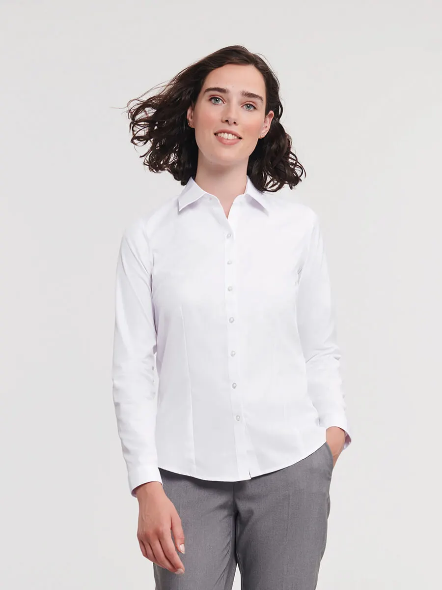 Camicia Donna Manica Lunga Herringbone