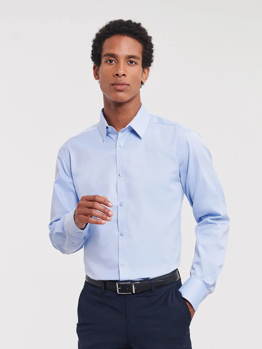 Camicia Uomo Manica Lunga Herringbone