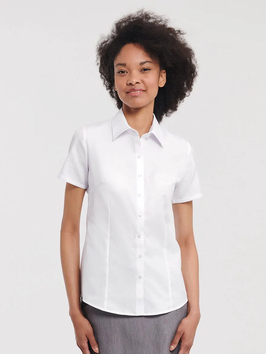 Camicia Donna Manica Corta Herringbone