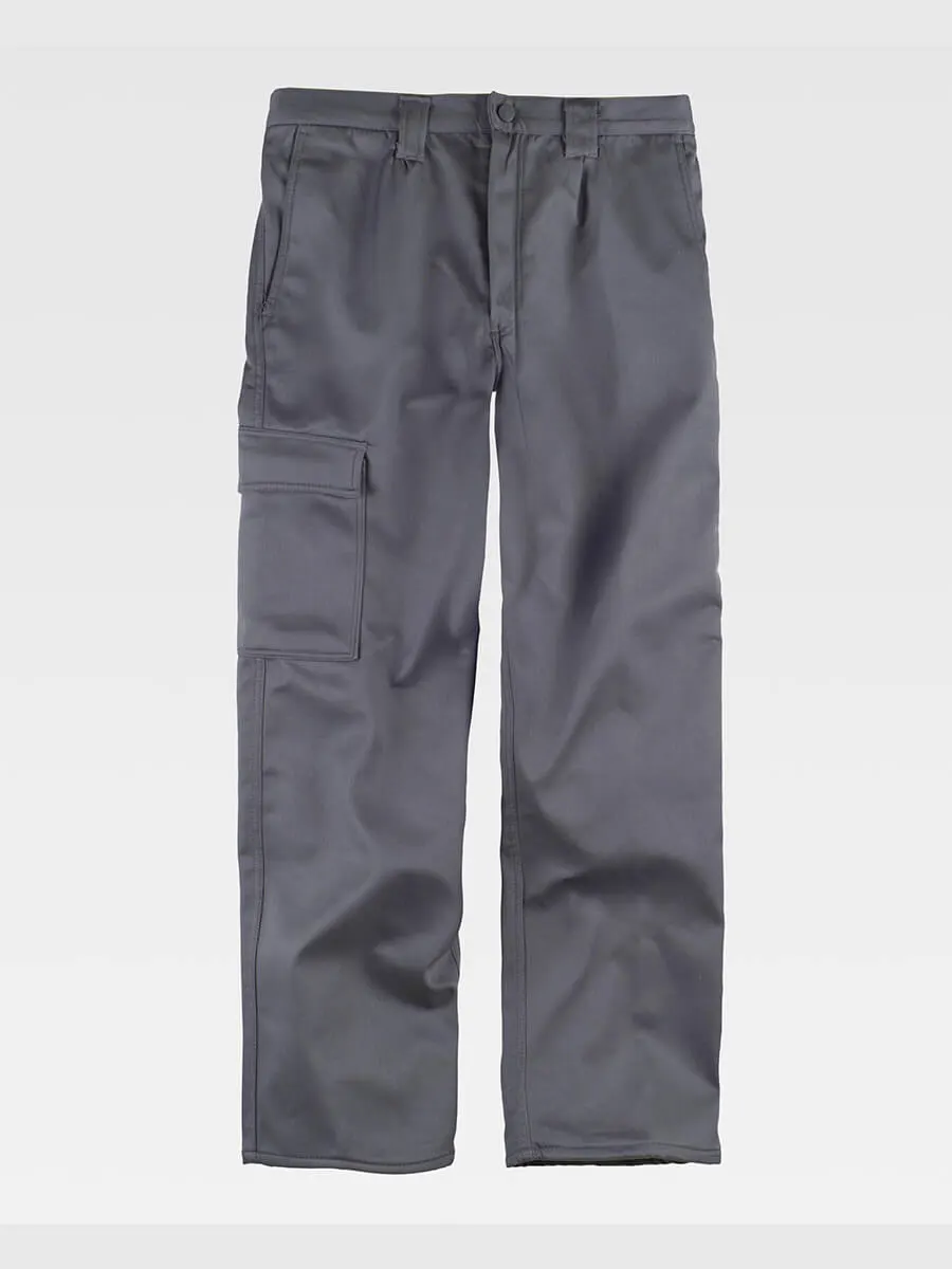 Pantalone Da Lavoro Multitasche Con Fodera In Pile
