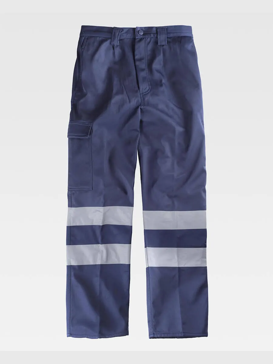 Pantalone Da Lavoro Multitasche Interno In Pile Bande Rifrangenti