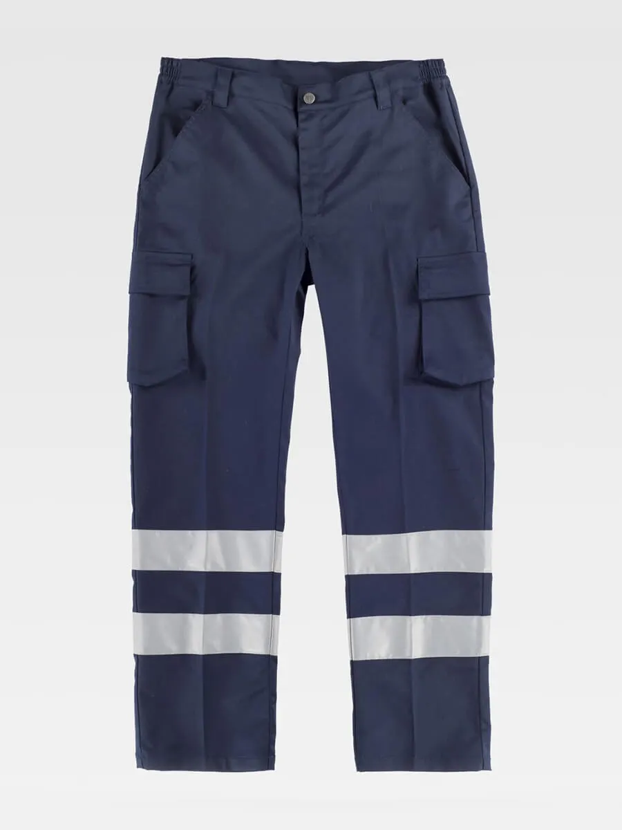 Pantalone Da Lavoro Multitasche Bande Rifrangenti