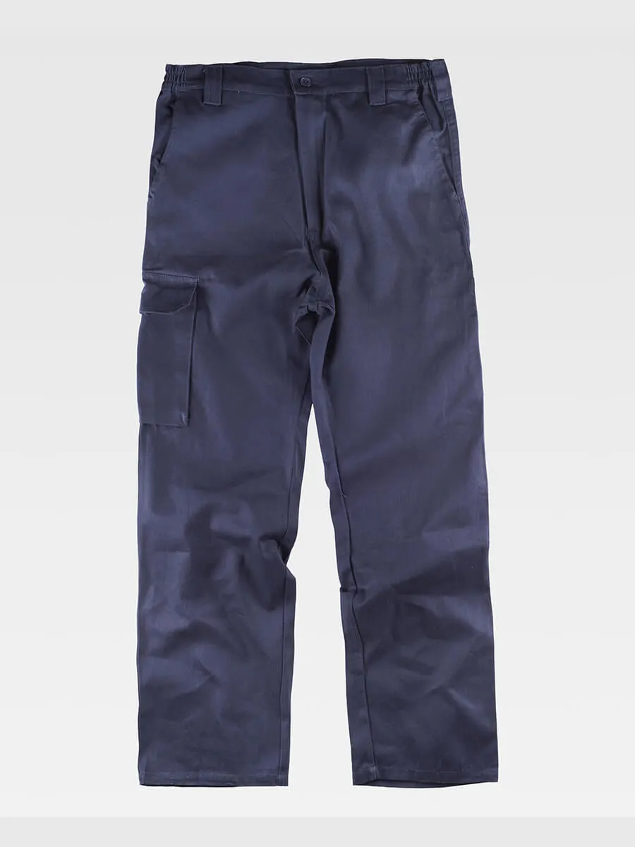 Pantalone Da Lavoro Multitasche In Cotone