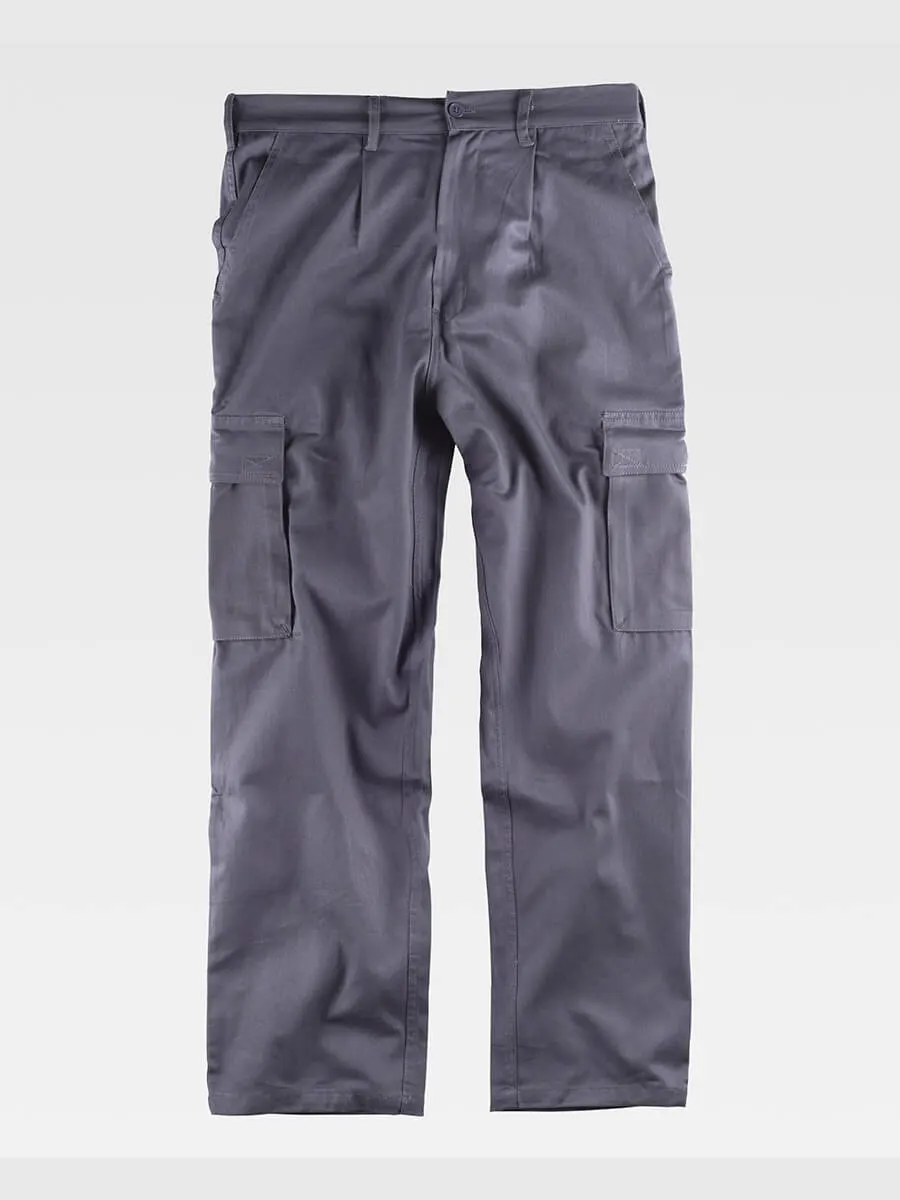 Pantalone Da Lavoro Multitasche In Cotone