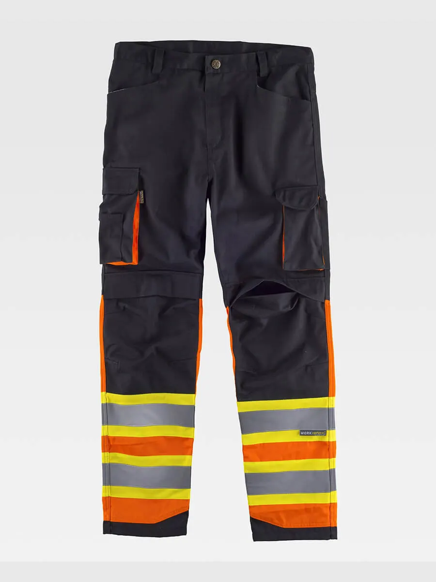 Pantalone Bande Rifrangenti Protezione Alle Ginocchia