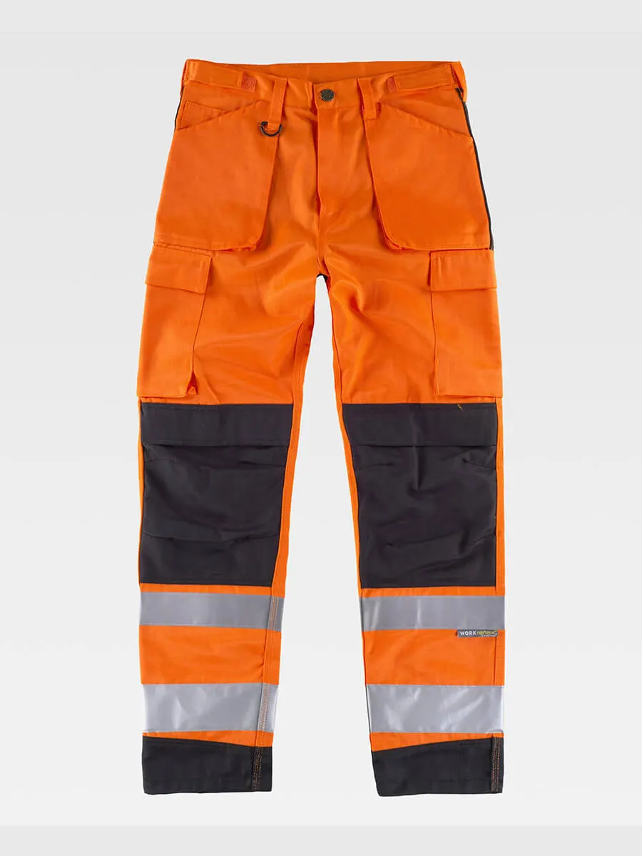 Pantalone Triple Cuciture Protezione Alle Ginocchia Alta Visibilita Classe 1