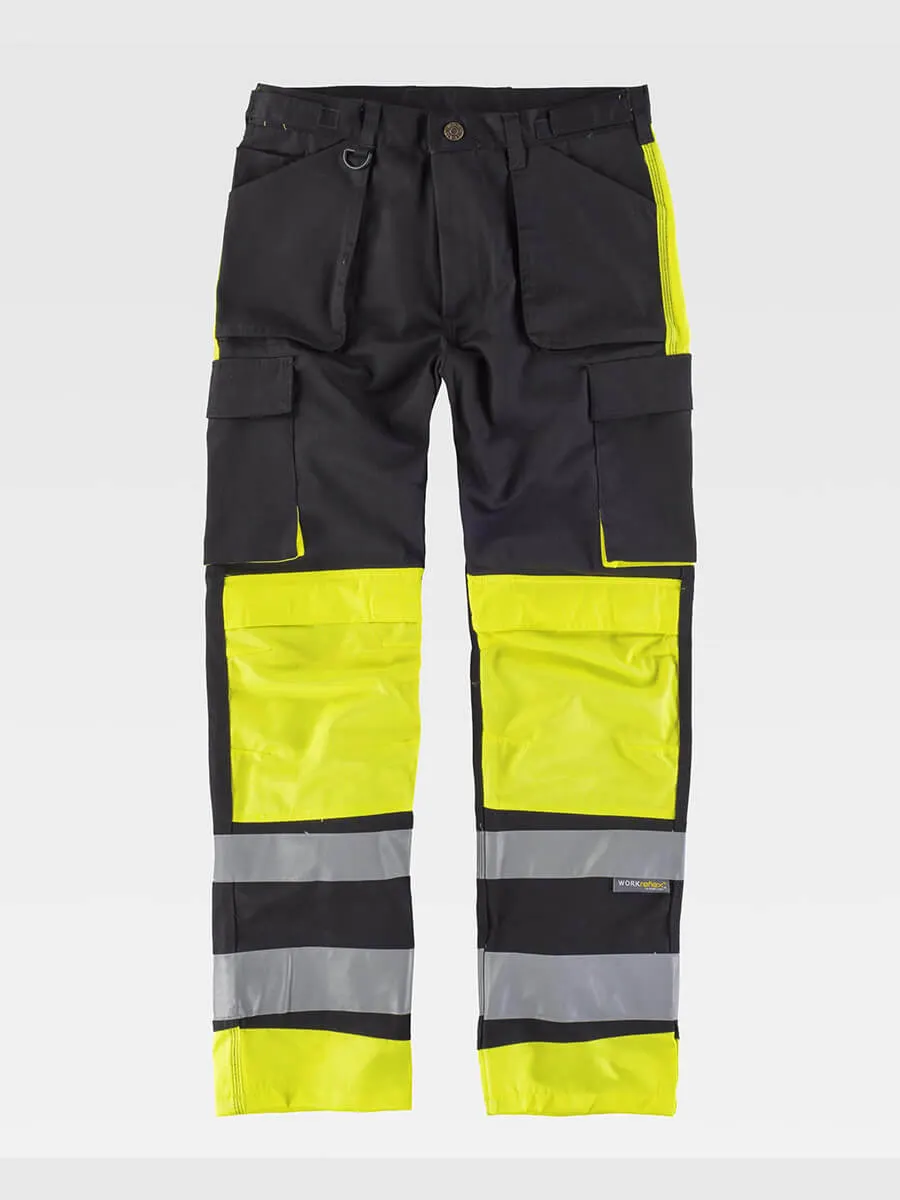 Pantalone Bande Rifrangenti Triple Cuciture Protezione Alle Ginocchia