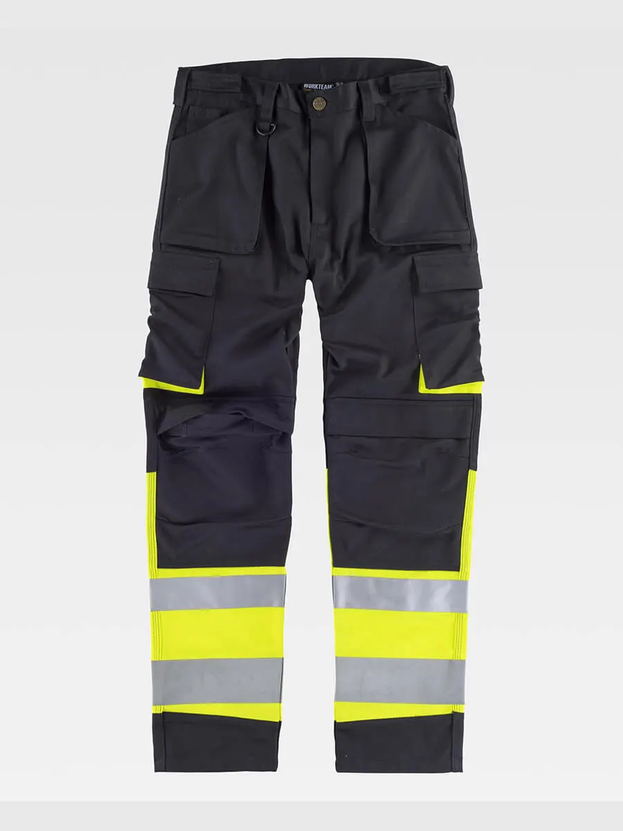 Pantalone Triple Cuciture Protezione Alle Ginocchia Alta Visibilita Classe 1