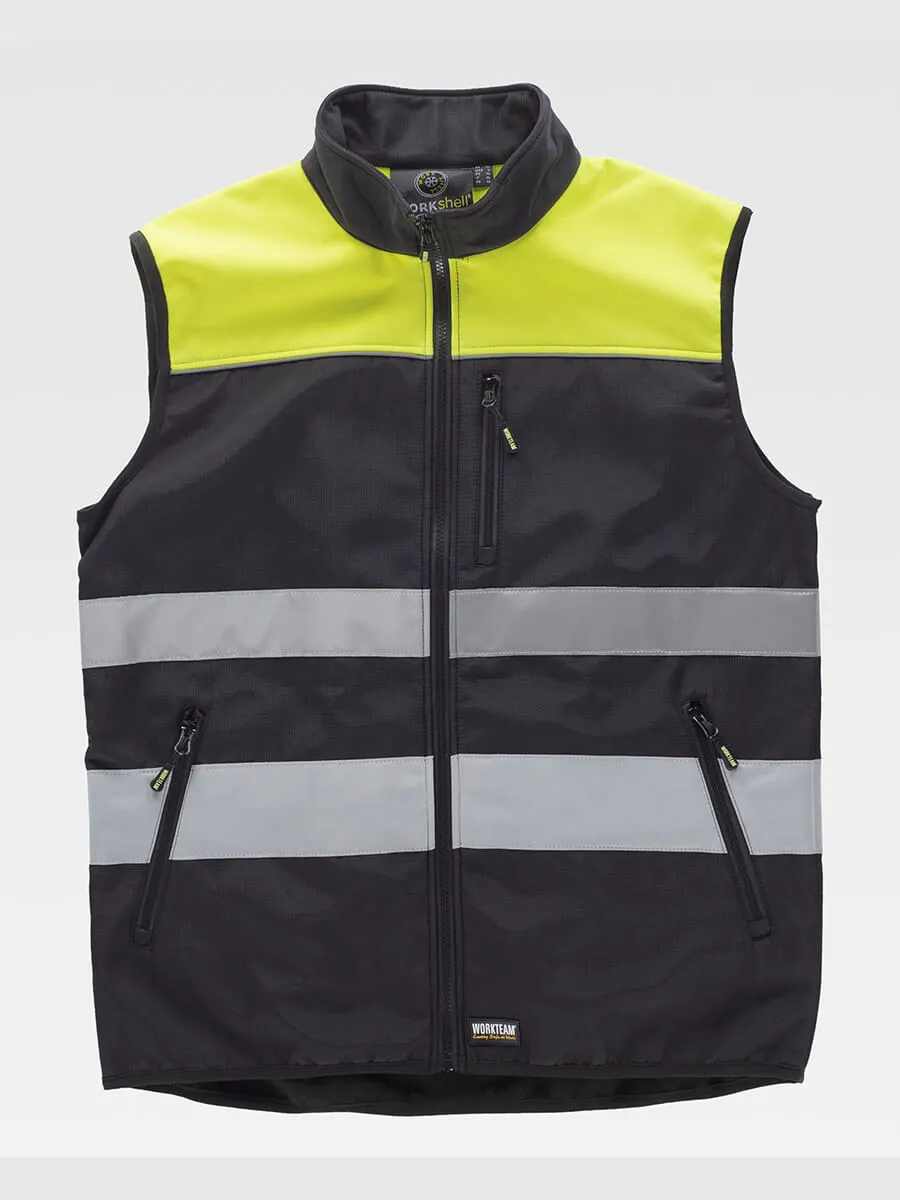 Gilet Bande Rifrangenti Tessuto Ripstop