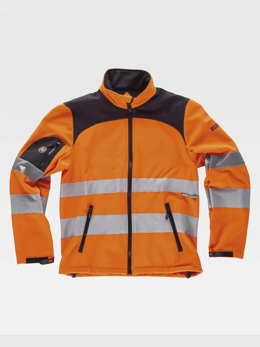 Softshell Tessuto Ripstop Alta Visibilita Classe 2 Bande Rifrangenti