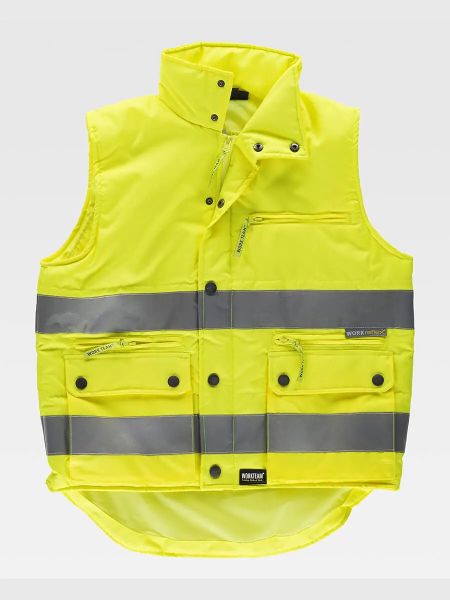 Gilet Imbottito Tessuto Oxford Alta Visibilita Classe 2