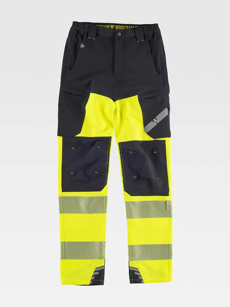 Pantalone Da Lavoro Multitasche Bande Rifrangenti