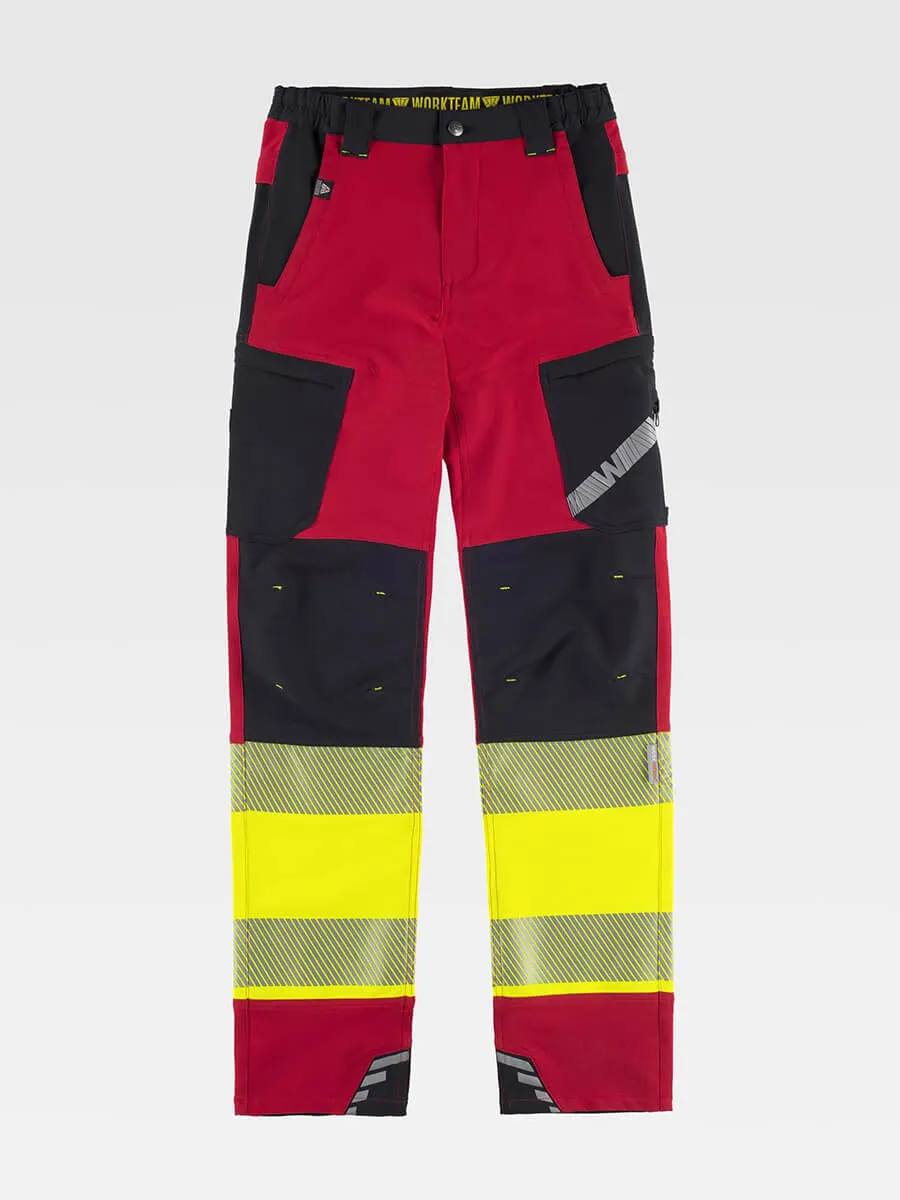 Pantalone Da Lavoro Multitasche Bande Rifrangenti