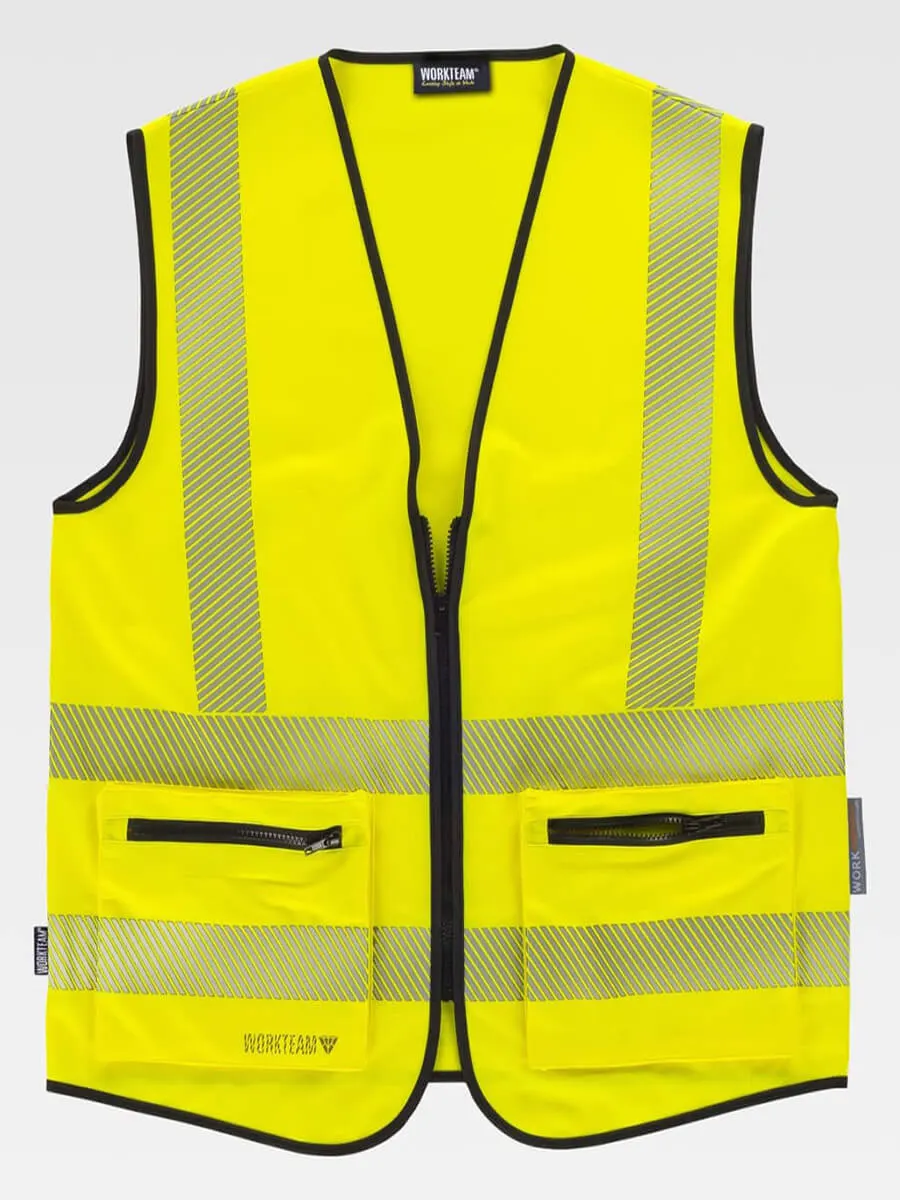 Gilet Alta Visibilita E Bande Rifrangenti Discontinue