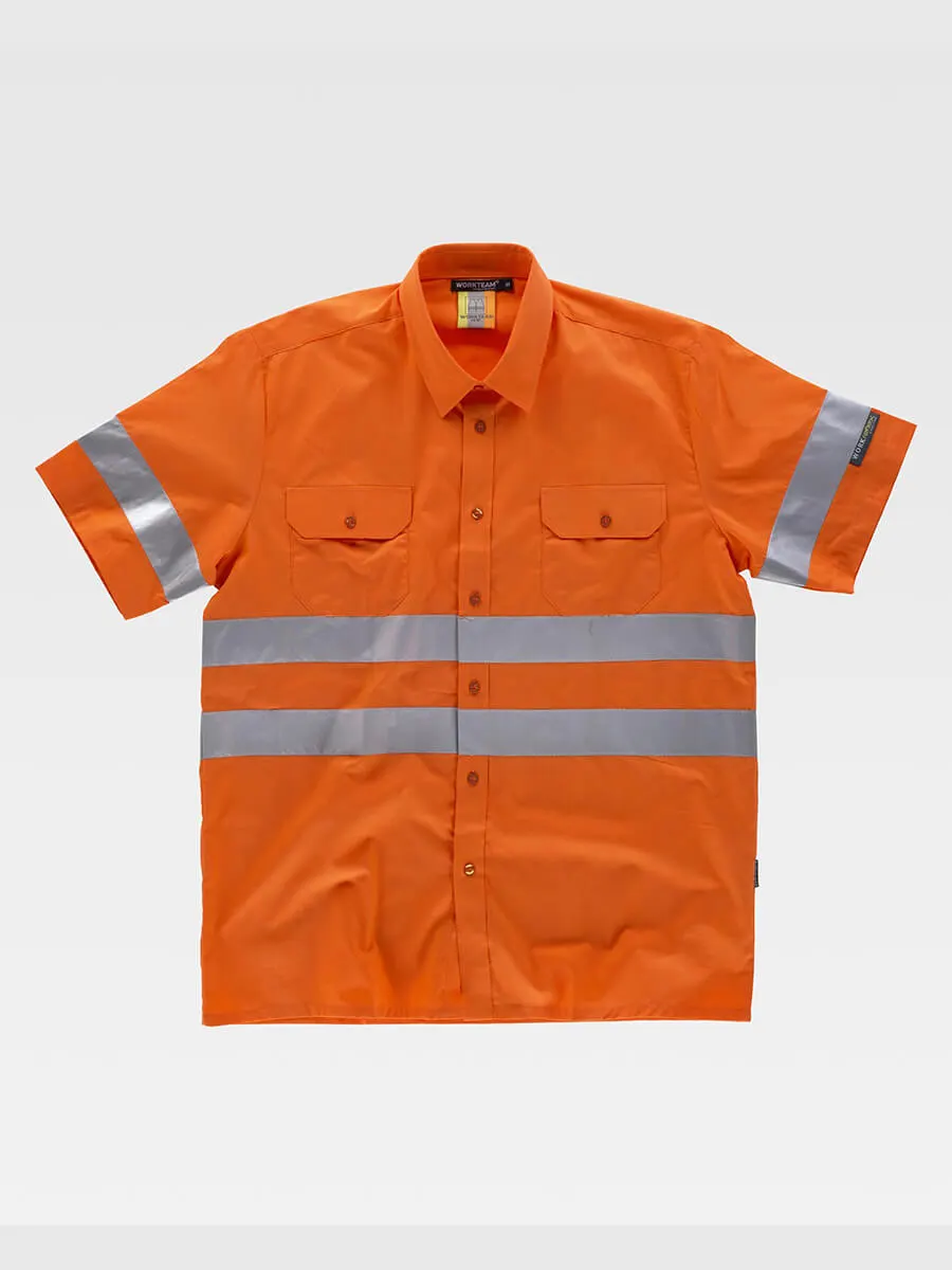 Camicia Manica Corta Alta Visibilita E Bande Rifrangenti