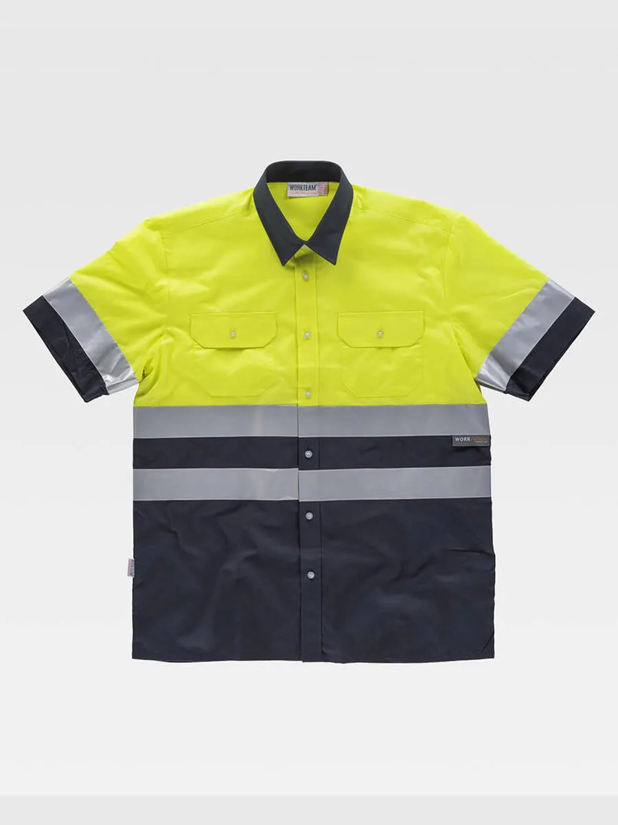 Camicia Manica Corta Alta Visibilita E Bande Rifrangenti