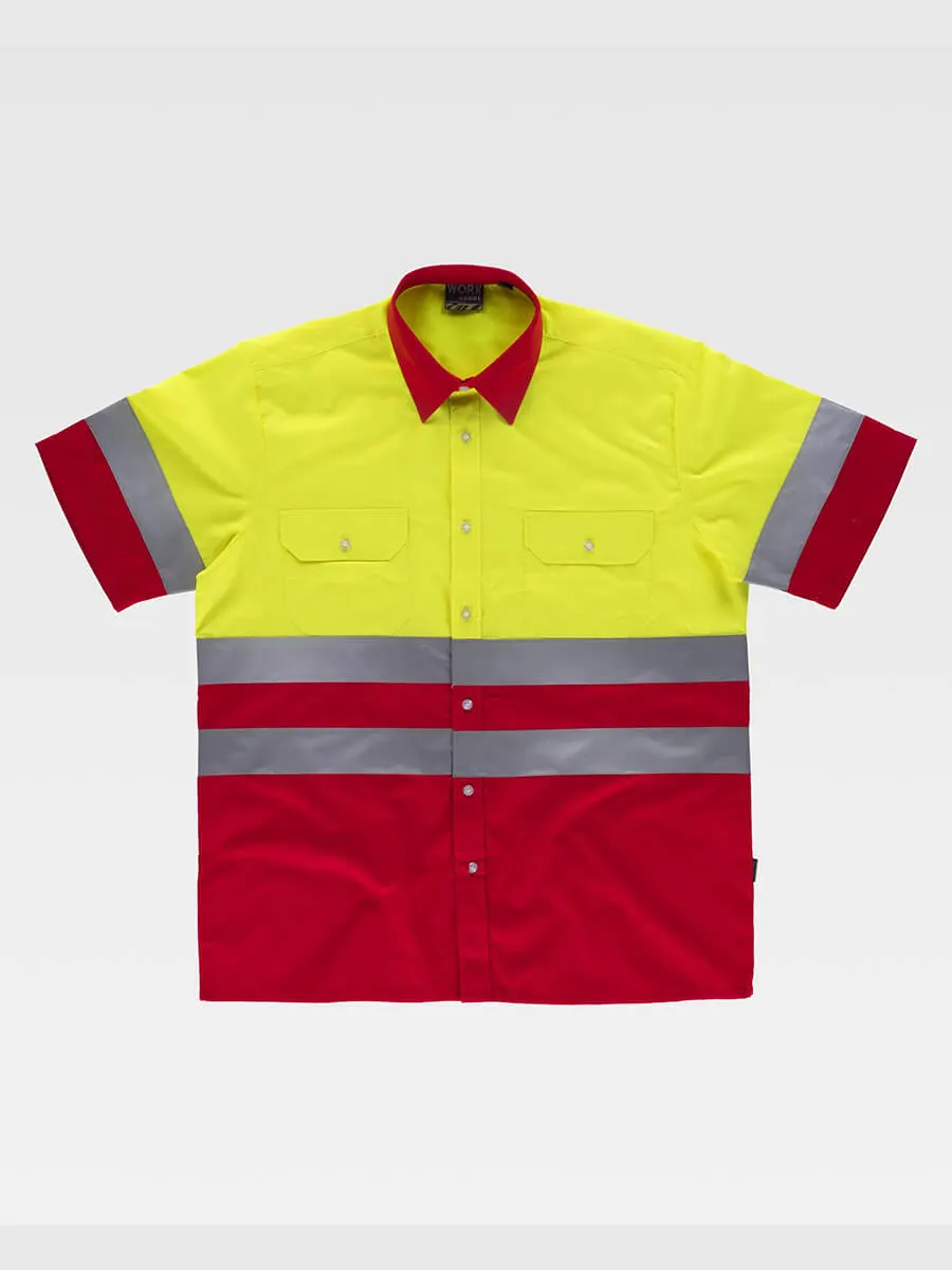 Camicia Manica Corta Alta Visibilita E Bande Rifrangenti