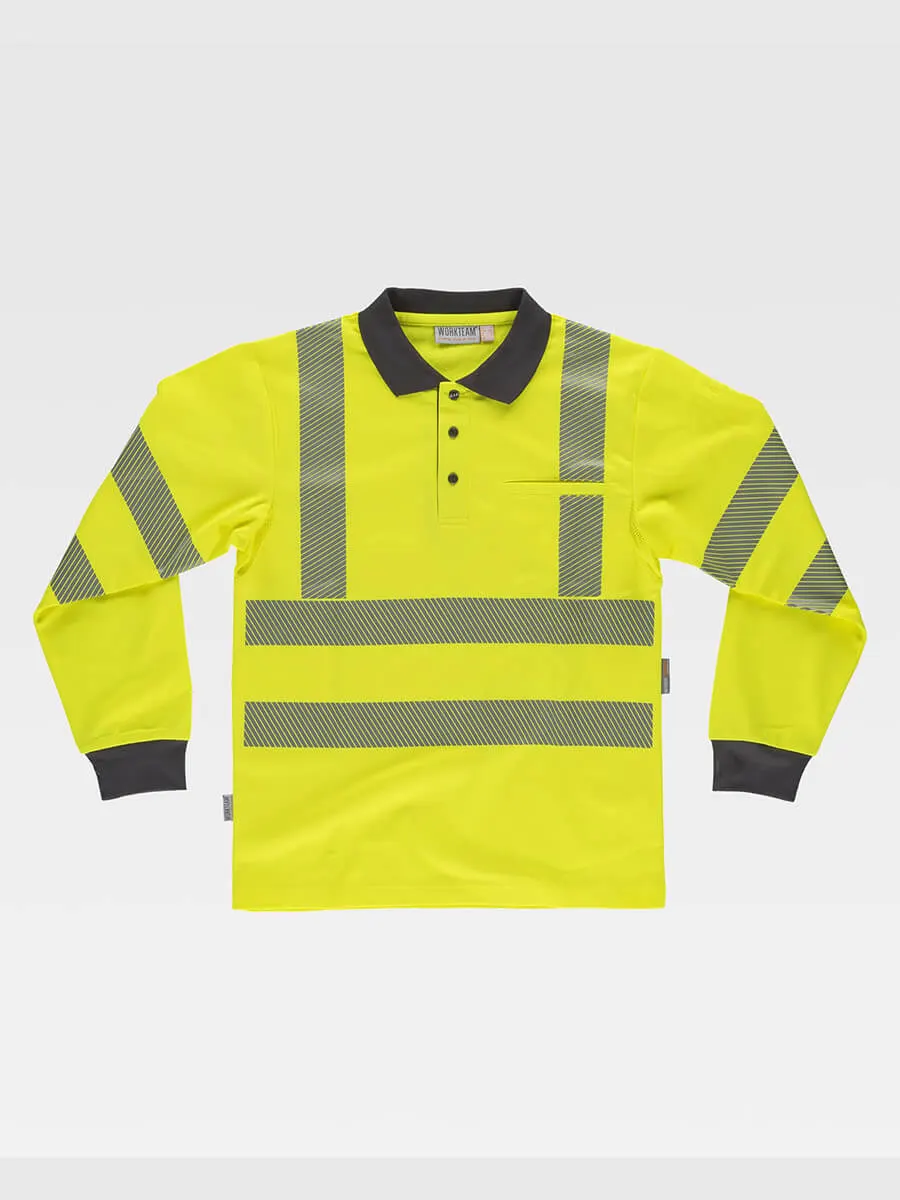 Polo Manica Lunga Alta Visibilita Classe 2