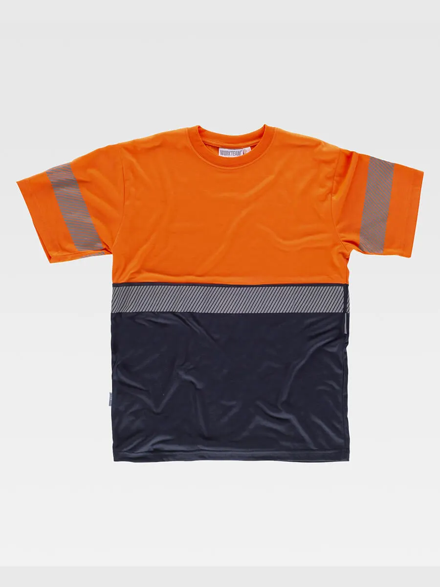 T-shirt Manica Corta Alta Visibilita E Bande Rifrangenti Discontinue