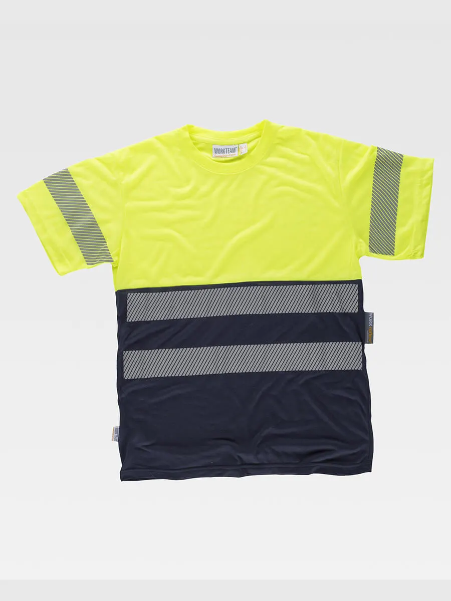T-shirt Manica Corta Alta Visibilita E Bande Rifrangenti Discontinue