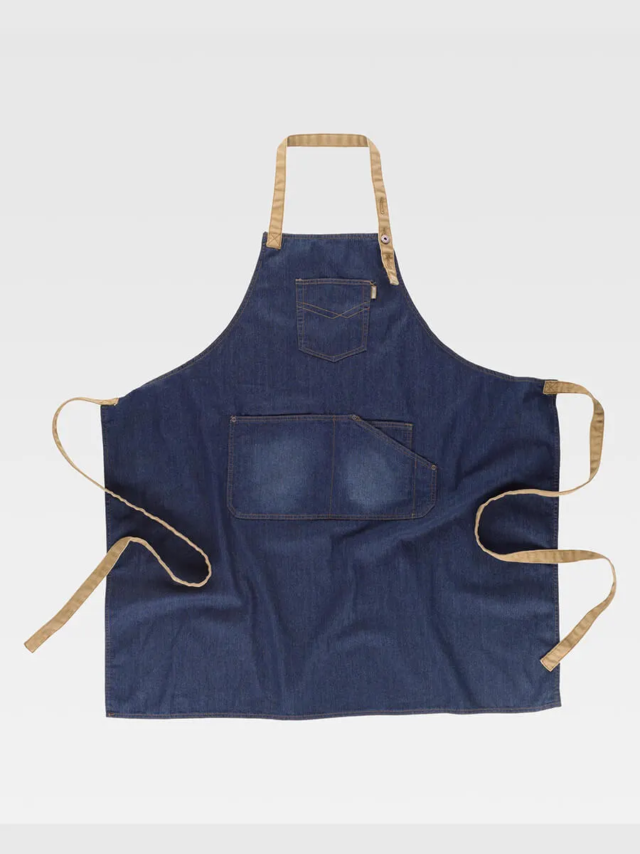 Grembiule Con Pettorina Tessuto Denim