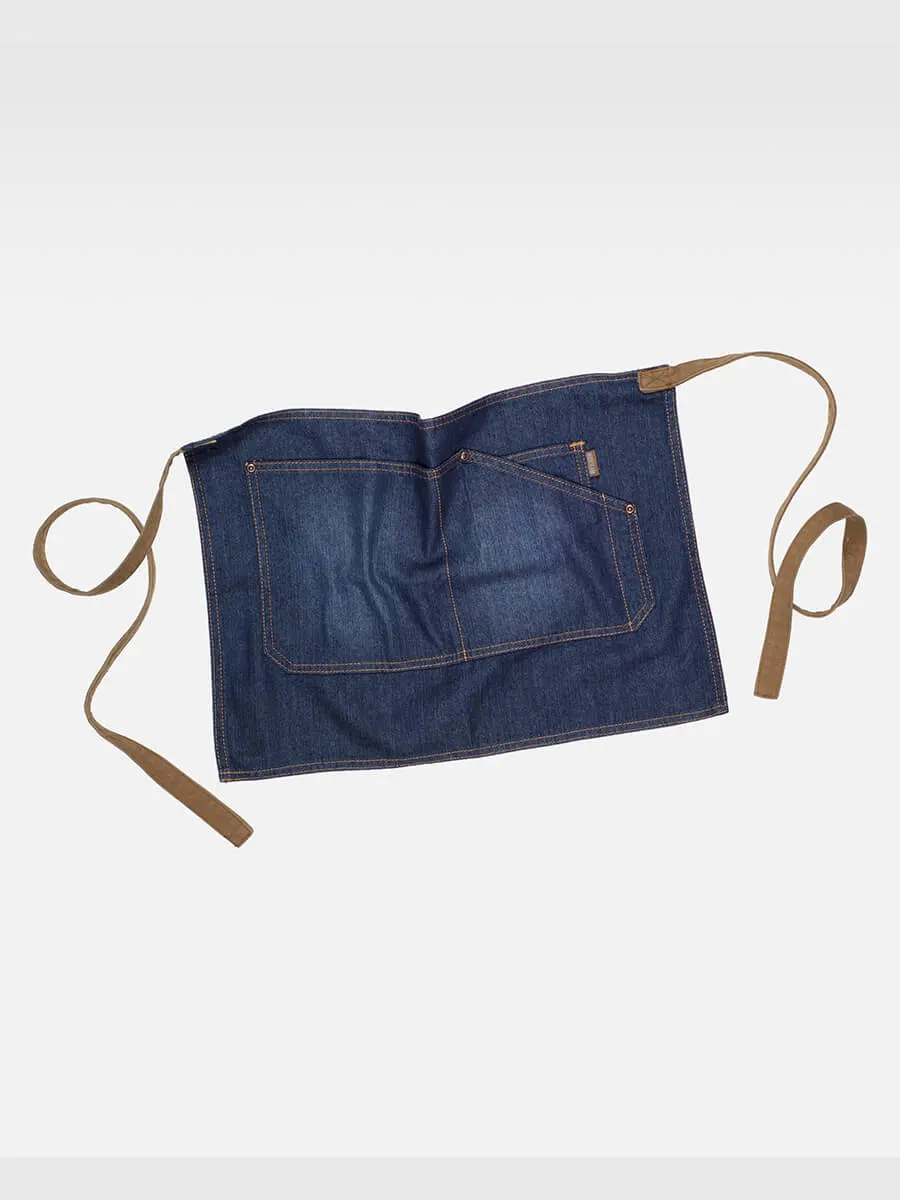 Grembiule Senza Pettorina Corto Tessuto Denim