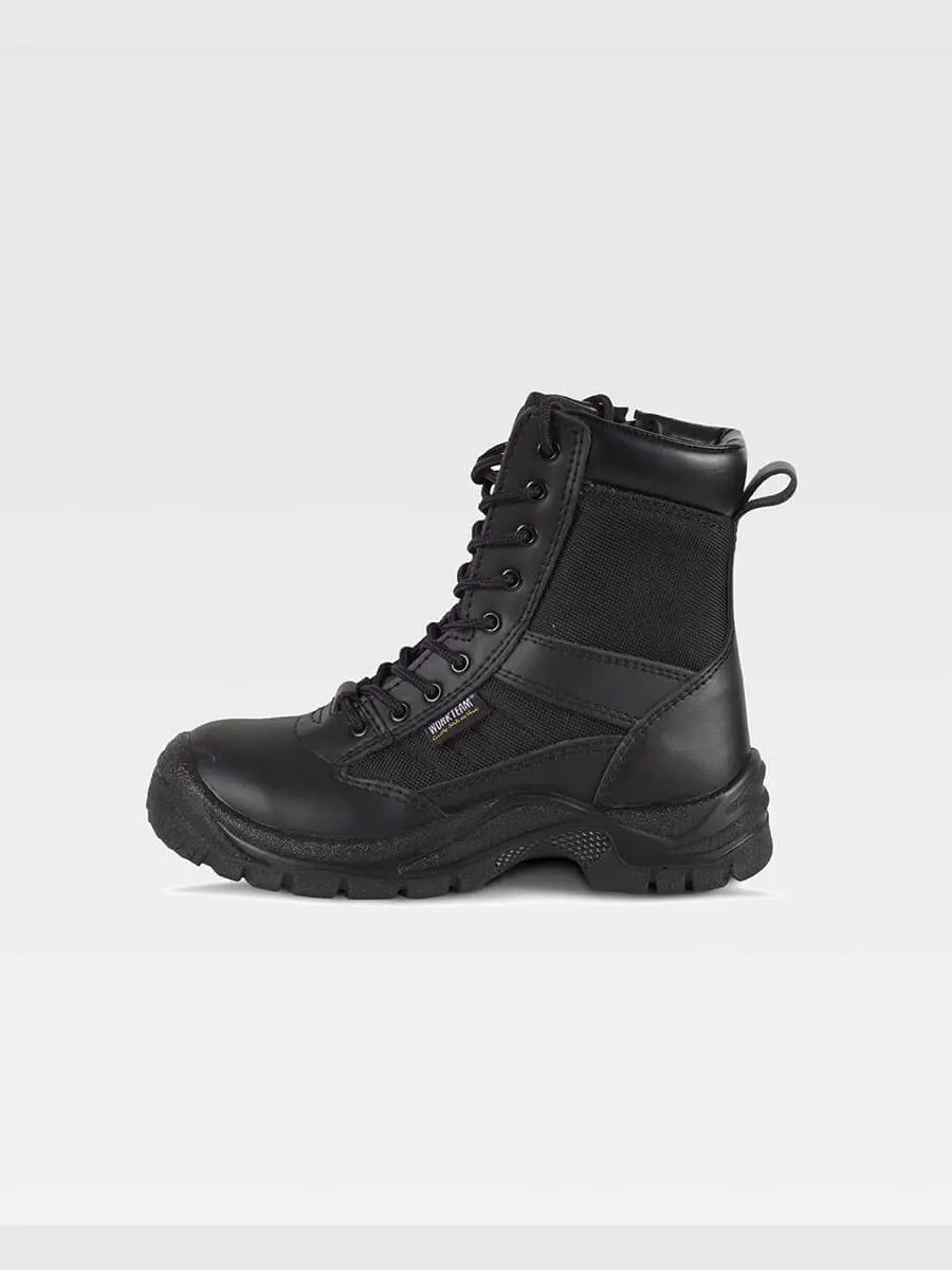 Stivale Pelle E Tessuto Oxford