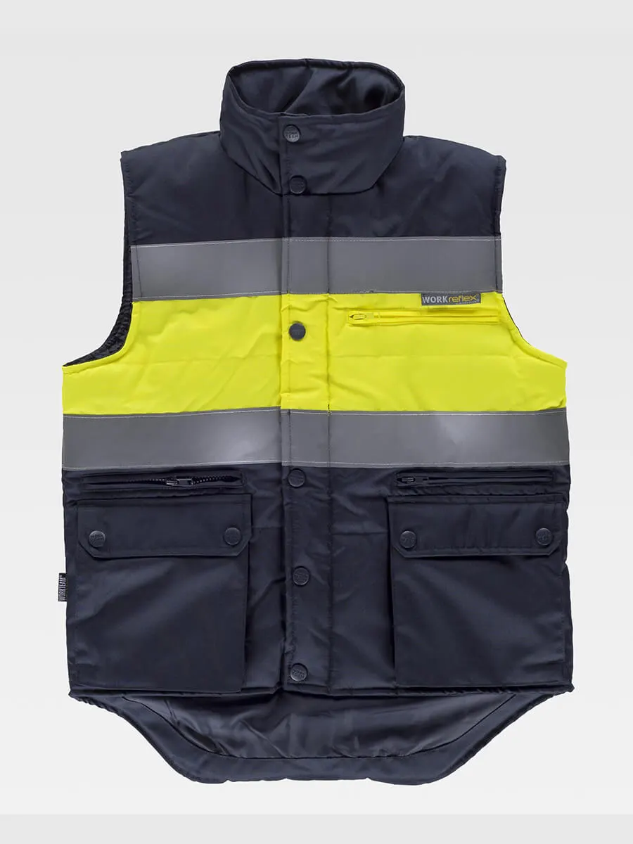 Gilet Imbottito Alta Visibilita E Bande Rifrangenti