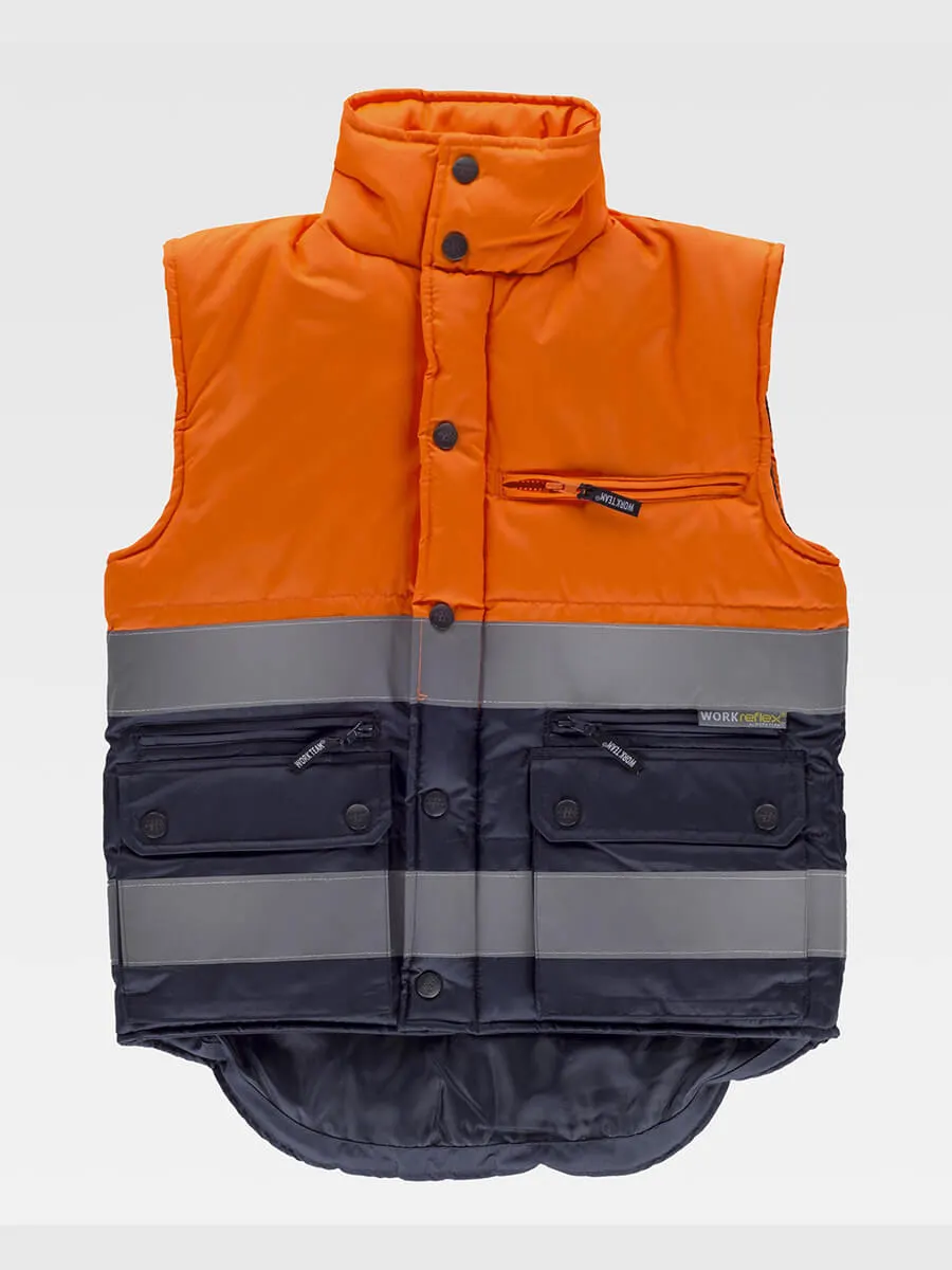 Gilet Imbottito Tessuto Oxford Alta Visibilita Classe 1
