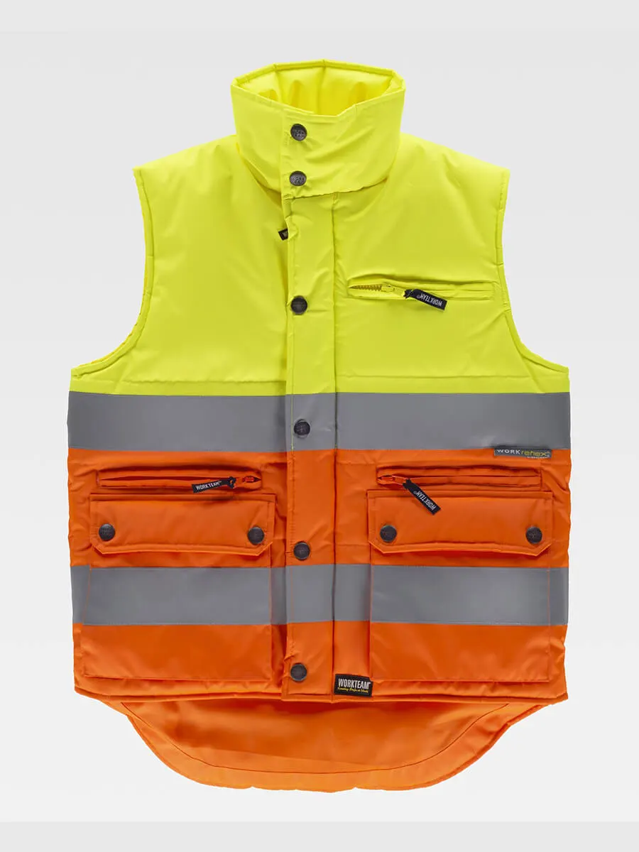 Gilet Imbottito Tessuto Oxford Alta Visibilita Classe 2
