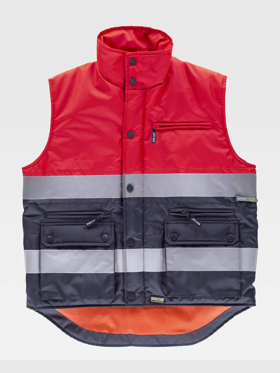 Gilet Imbottito Tessuto Oxford Alta Visibilita Classe 1