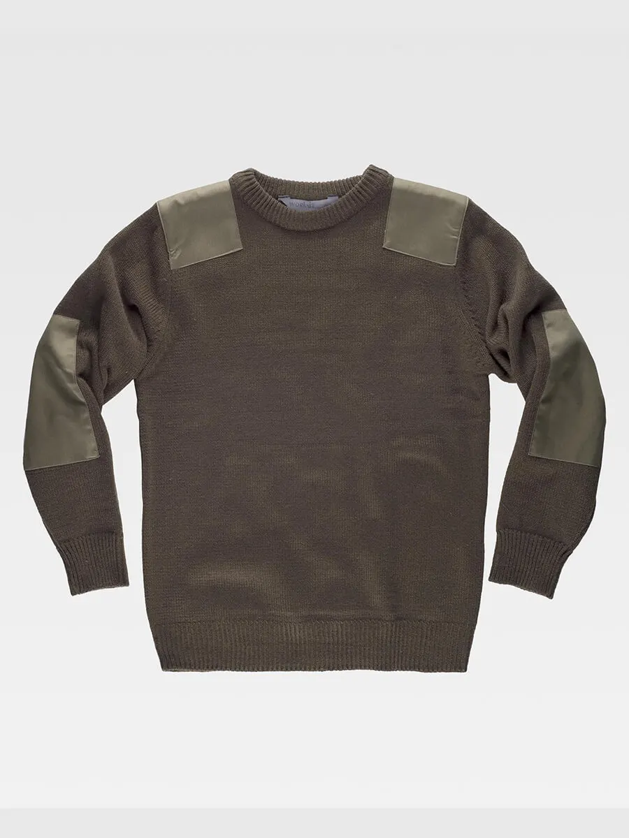 Pullover Unisex Girocollo Rinforzi In Twil
