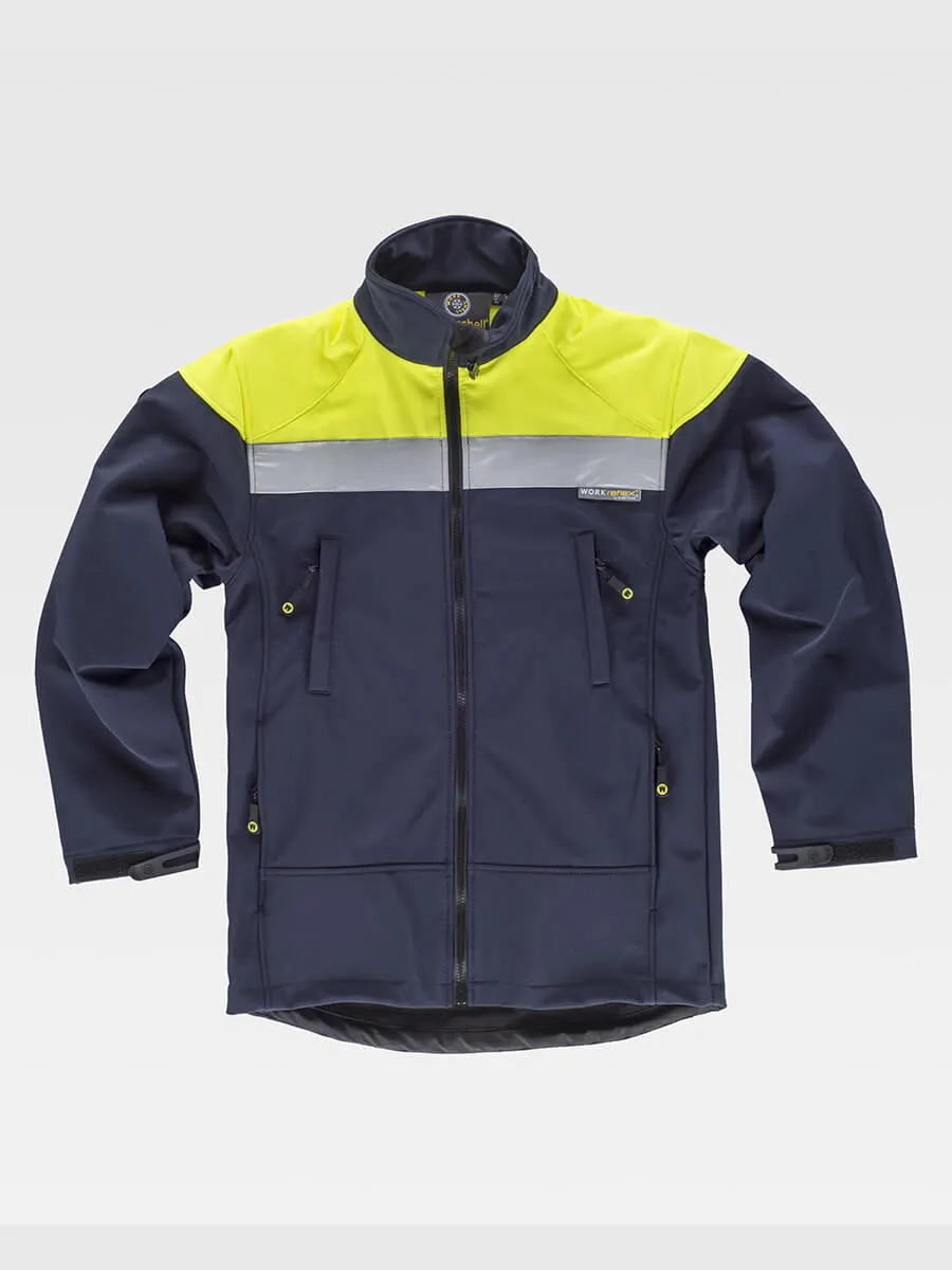 Softshell Alta Visiilita E Bande Rifrangenti