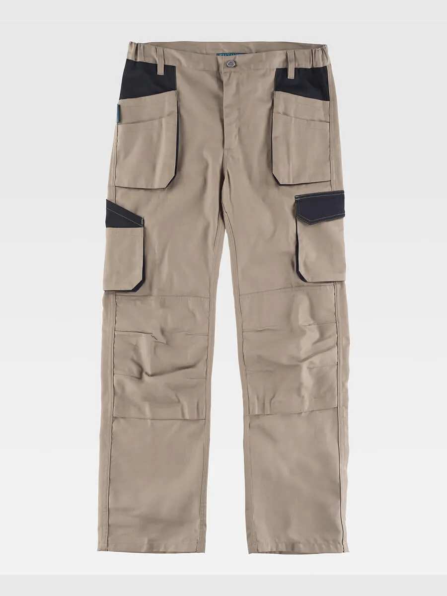 Pantalone Da Lavoro Multitasche Elasticizzato Protezione Alle Ginocchia