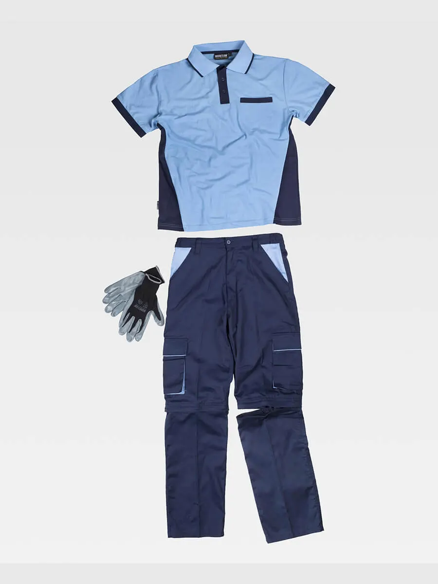 Completo Unisex Da Lavoro Pantalone + Polo + Guanti