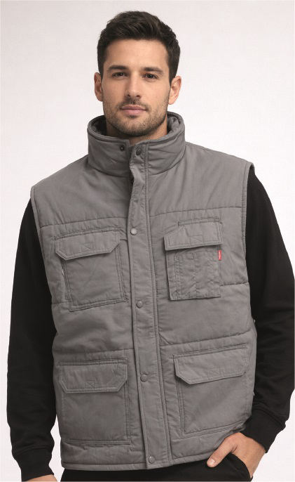 GILET IMBOTTITO 5 TASCHE CON BOTTONI