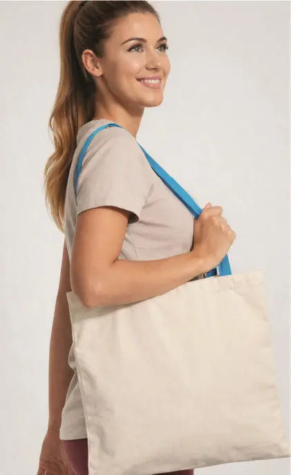 Shopper Cotone Manico Lungo Colorato all'ingrosso