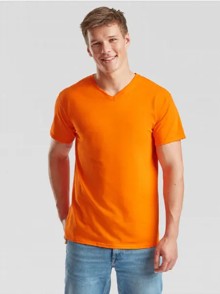 T-shirt Uomo Collo V Fruit of the Loom all'ingrosso