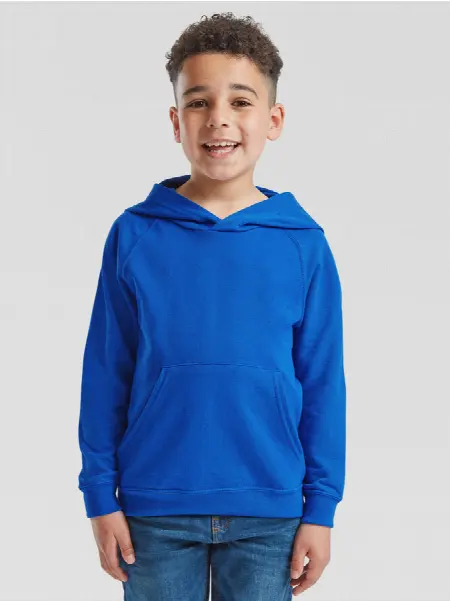 Felpa Hooded Bambino Leggera Fruit of the Loom all'ingrosso