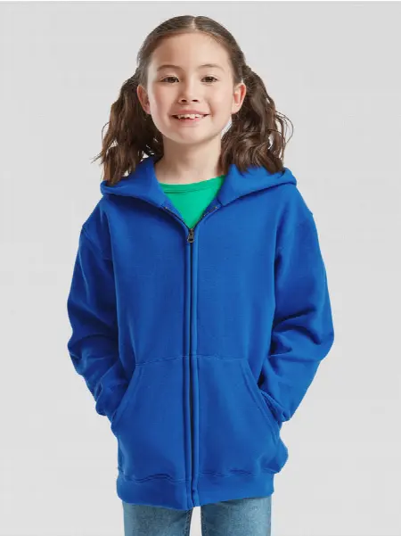Felpa Zip + Cappuccio Bambino 80/20 Fruit of the Loom all'ingrosso